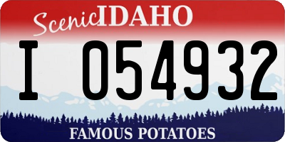 ID license plate I054932