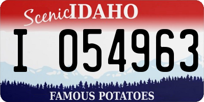 ID license plate I054963