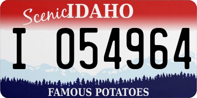 ID license plate I054964