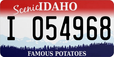 ID license plate I054968