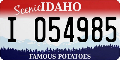 ID license plate I054985