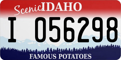 ID license plate I056298