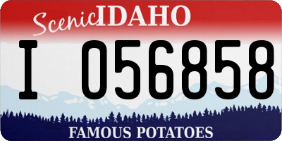 ID license plate I056858