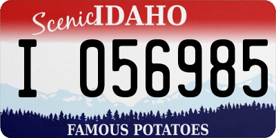 ID license plate I056985