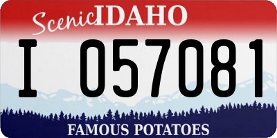 ID license plate I057081