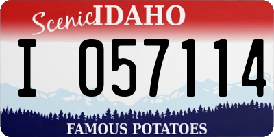 ID license plate I057114