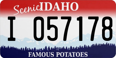 ID license plate I057178