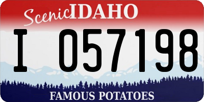 ID license plate I057198