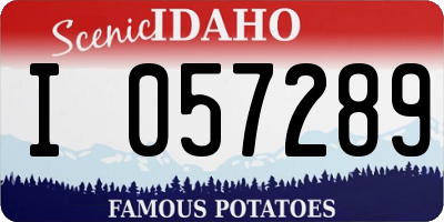 ID license plate I057289