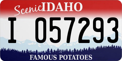ID license plate I057293