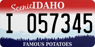 ID license plate I057345