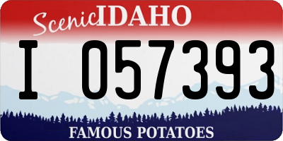 ID license plate I057393
