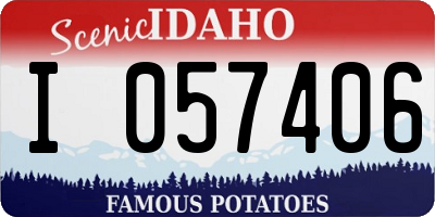 ID license plate I057406