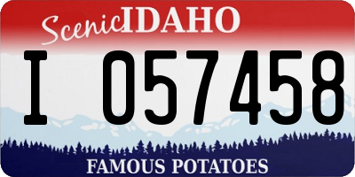 ID license plate I057458