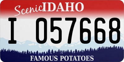 ID license plate I057668