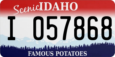 ID license plate I057868