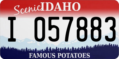 ID license plate I057883