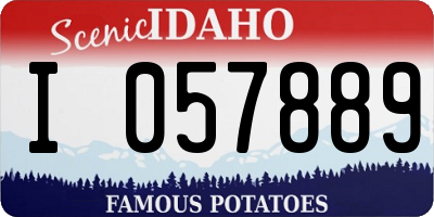 ID license plate I057889
