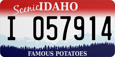 ID license plate I057914