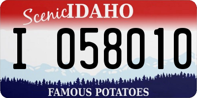 ID license plate I058010
