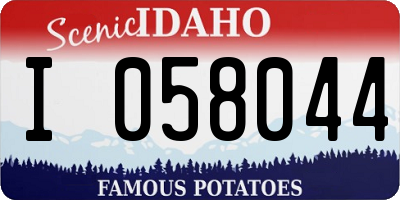 ID license plate I058044