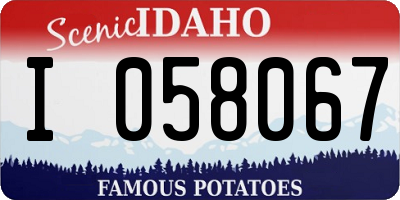 ID license plate I058067