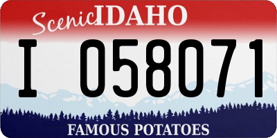 ID license plate I058071