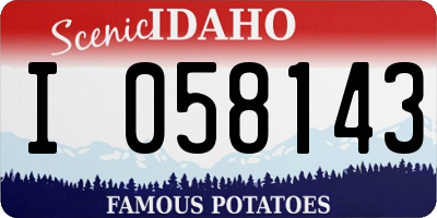 ID license plate I058143