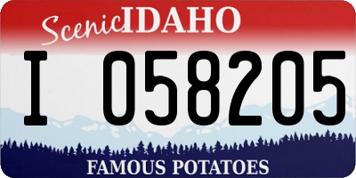 ID license plate I058205