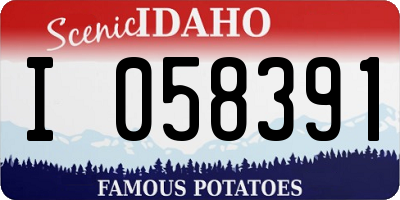 ID license plate I058391