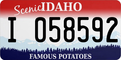ID license plate I058592