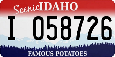 ID license plate I058726