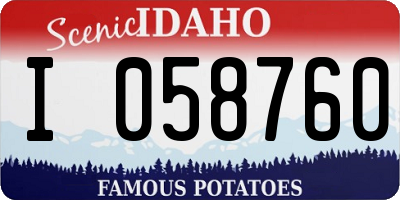 ID license plate I058760