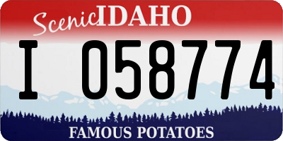 ID license plate I058774