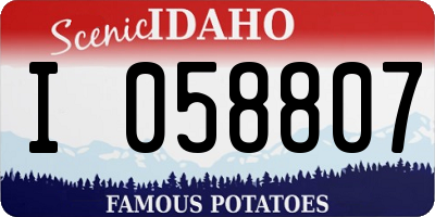 ID license plate I058807