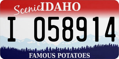 ID license plate I058914
