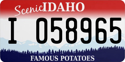 ID license plate I058965