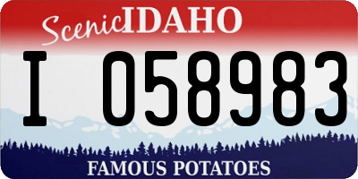 ID license plate I058983