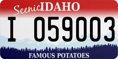 ID license plate I059003