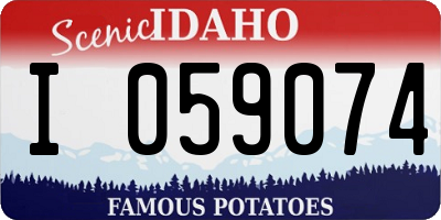 ID license plate I059074