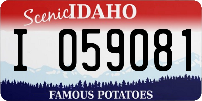 ID license plate I059081