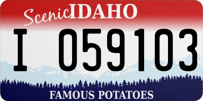ID license plate I059103