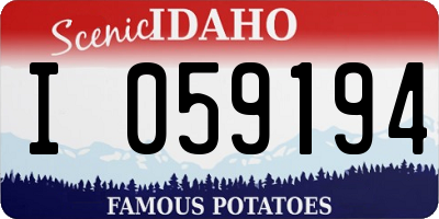 ID license plate I059194