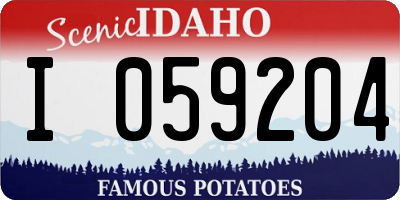 ID license plate I059204