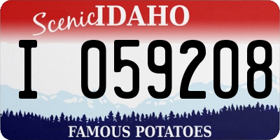 ID license plate I059208