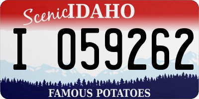 ID license plate I059262