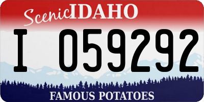 ID license plate I059292