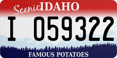 ID license plate I059322