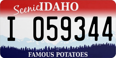 ID license plate I059344