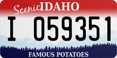 ID license plate I059351